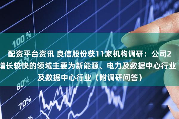 配资平台资讯 良信股份获11家机构调研：公司2025年一季度增长较快的领域主要为新能源、电力及数据中心行业（附调研问答）